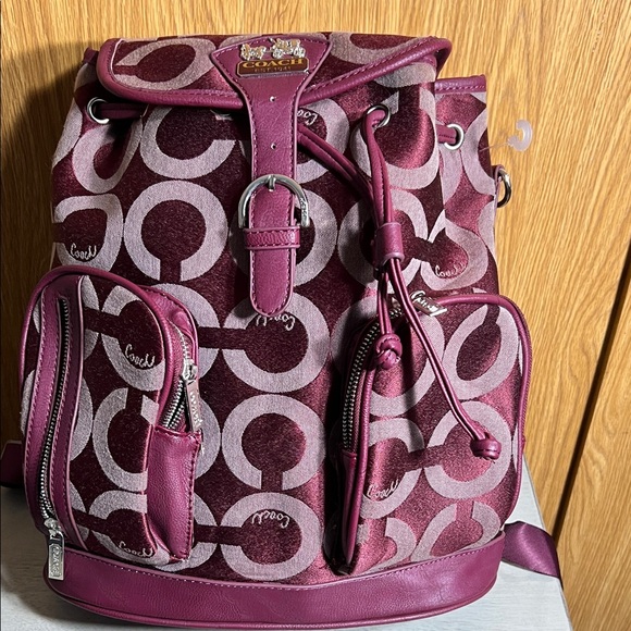 Coach Burgundy and Light Pink Backpack - Picture 4 of 10